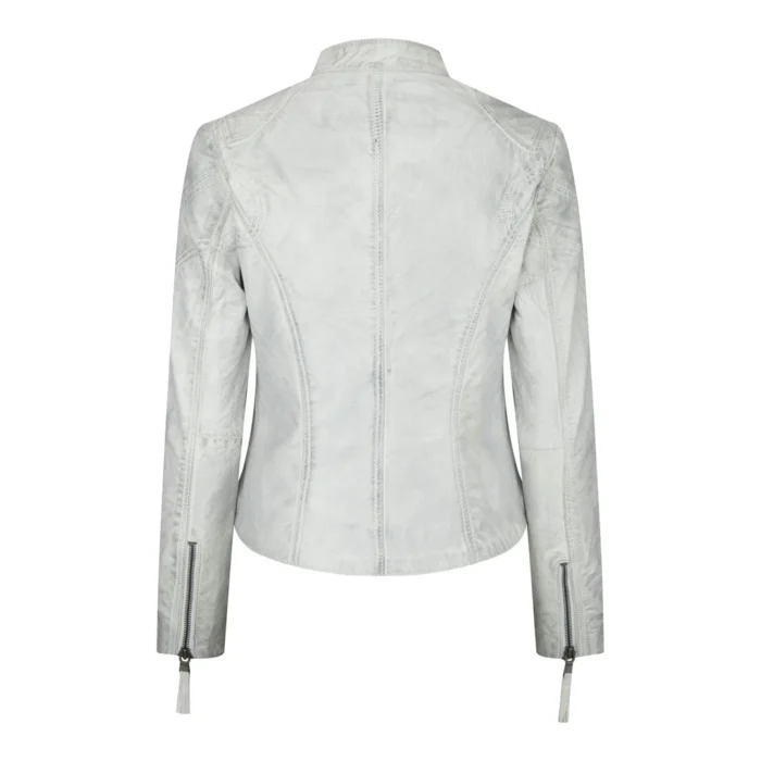 Ladies Womens Real Leather Vintage Slim Fit Biker Leather Jacket - Image 51