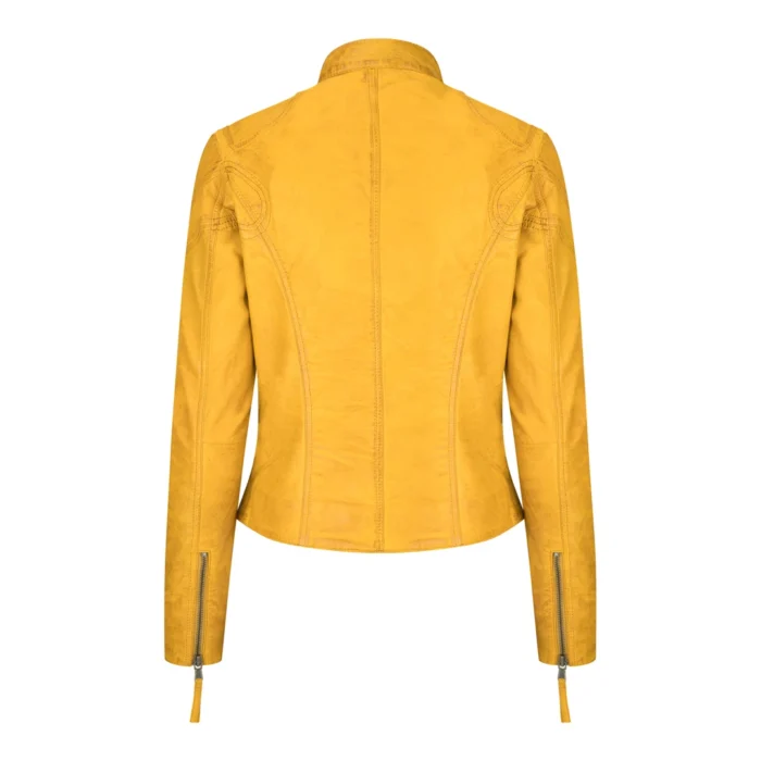Ladies Womens Real Leather Vintage Slim Fit Biker Leather Jacket - Image 55
