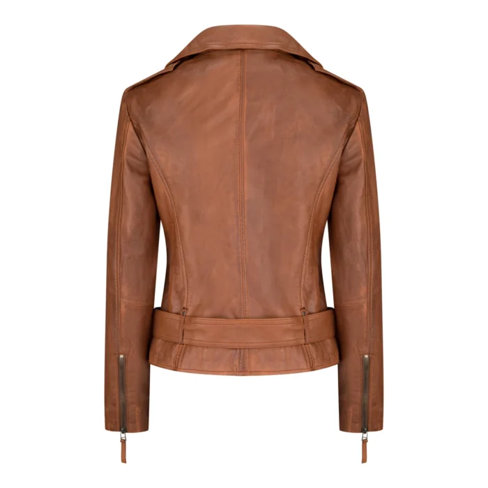 Ladies Womens Black Real Leather Slim Fit Soft Zip Biker Style Jacket - Image 19