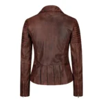 Womens Vintage Slim Fitted Soft Real Leather Ladies Biker Jacket - Image 22