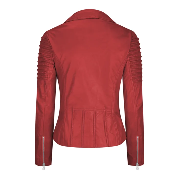 Womens Vintage Slim Fitted Soft Real Leather Ladies Biker Jacket - Image 30