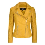 Womens Vintage Slim Fitted Soft Real Leather Ladies Biker Jacket - Image 32