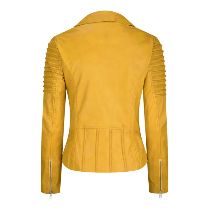Womens Vintage Slim Fitted Soft Real Leather Ladies Biker Jacket - Image 34