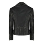 Womens Vintage Slim Fitted Soft Real Leather Ladies Biker Jacket - Image 7