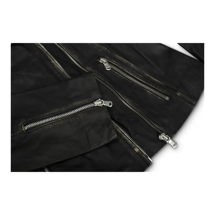 Womens Vintage Slim Fitted Soft Real Leather Ladies Biker Jacket - Image 8