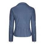 Womens Vintage Slim Fitted Soft Real Leather Ladies Biker Jacket - Image 11