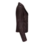 Womens Vintage Slim Fitted Soft Real Leather Ladies Biker Jacket - Image 18