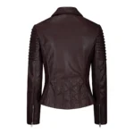 Womens Vintage Slim Fitted Soft Real Leather Ladies Biker Jacket - Image 19