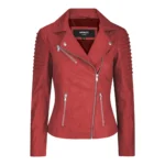 Womens Vintage Slim Fitted Soft Real Leather Ladies Biker Jacket - Image 28