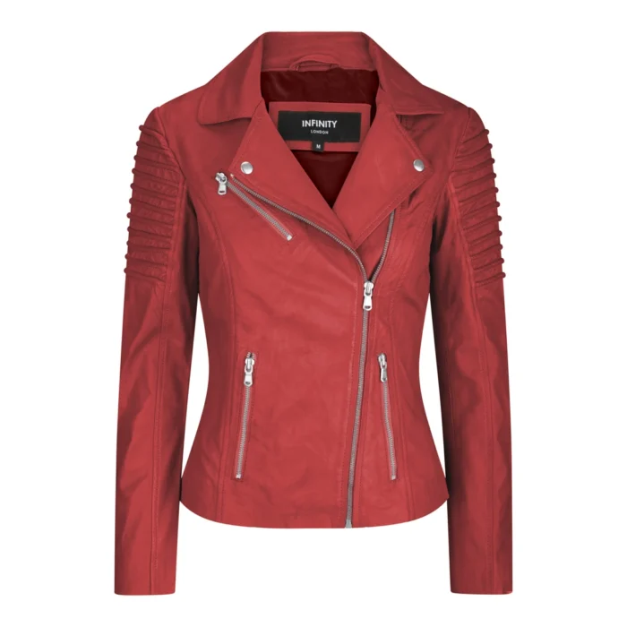 Womens Vintage Slim Fitted Soft Real Leather Ladies Biker Jacket - Image 28