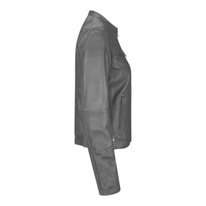 New Ladies Womens Real Leather Slim Fit Soft Zip Biker Style Jacket - Image 20