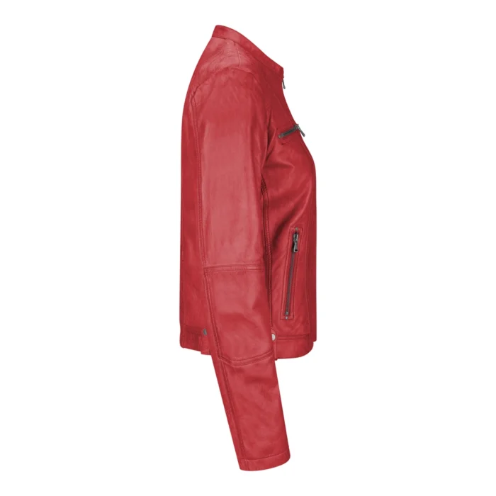 New Ladies Womens Real Leather Slim Fit Soft Zip Biker Style Jacket - Image 33