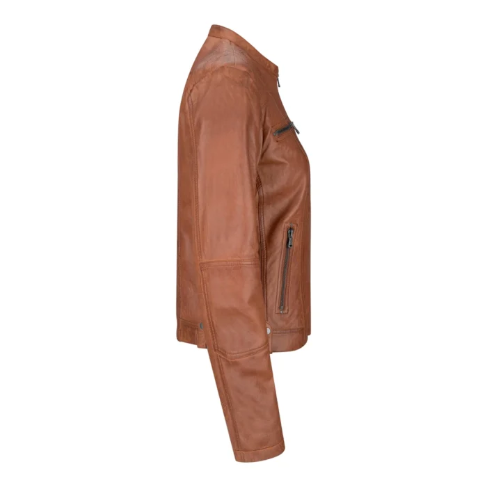 New Ladies Womens Real Leather Slim Fit Soft Zip Biker Style Jacket - Image 41