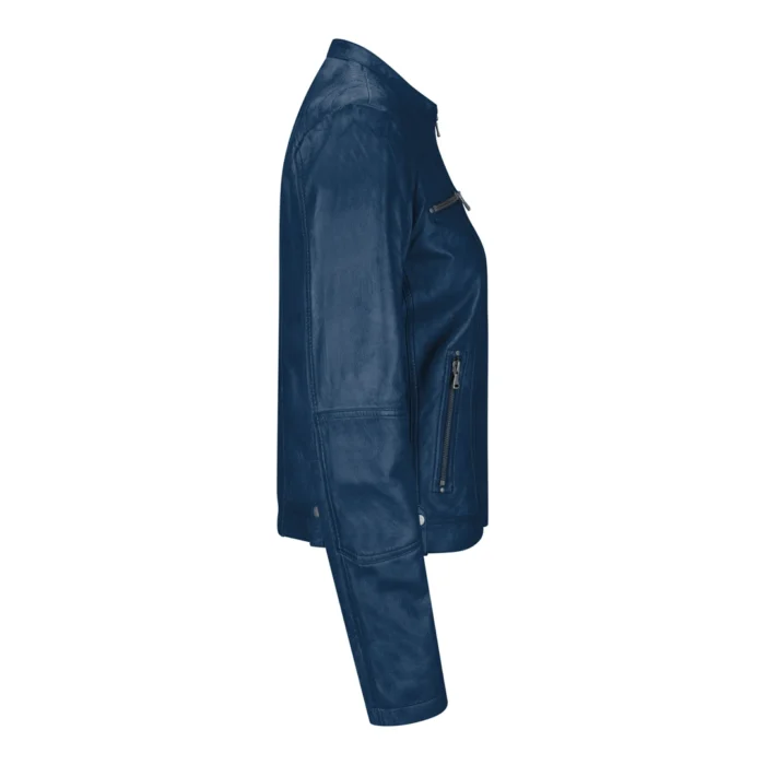 New Ladies Womens Real Leather Slim Fit Soft Zip Biker Style Jacket - Image 8