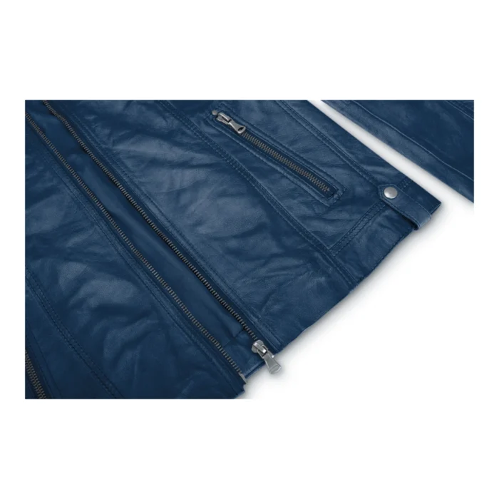 New Ladies Womens Real Leather Slim Fit Soft Zip Biker Style Jacket - Image 6