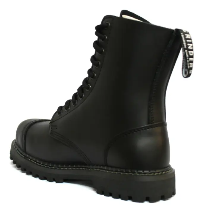 Unisex Real Leather Military Boots Black Ginders Stag Punk Rock Safety Steel Toe - Image 5