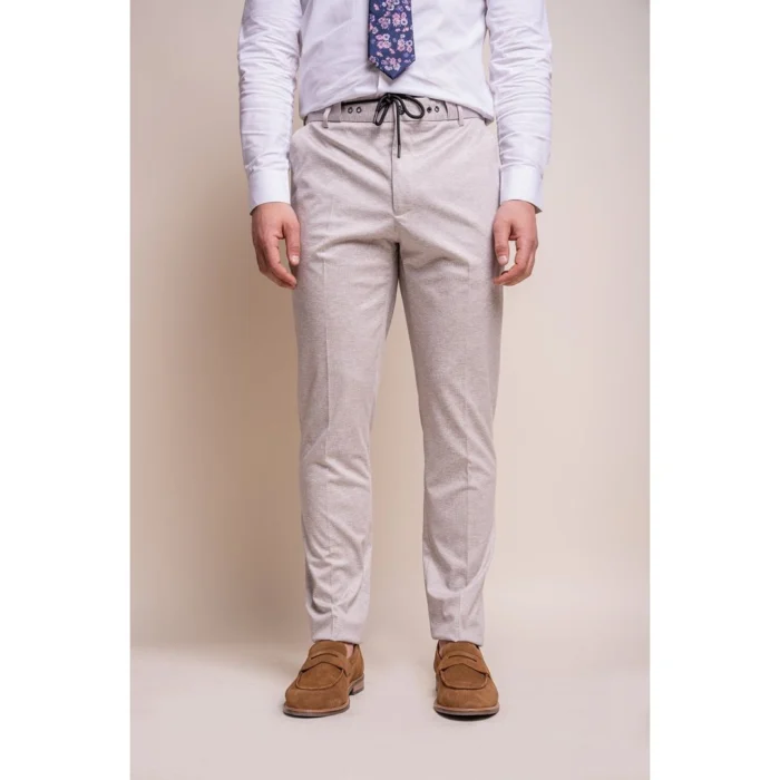 Mens Cream 3 Piece Suit Lightweight Tailored Fit - Image 5