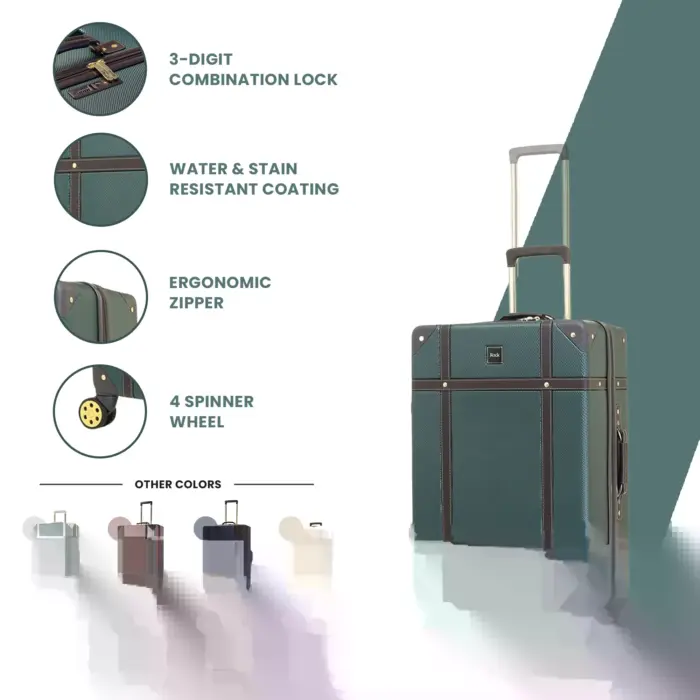 Luggage Suitcase Travel Bag Carry On Hand Cabin Check in Hard-Shell 4 Spinner Wheels Trolley Set | Vintage - Image 117