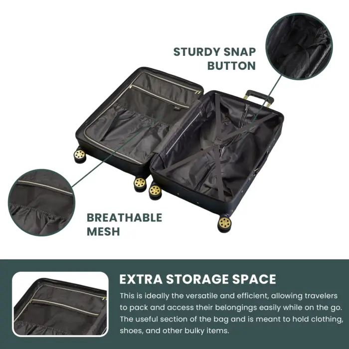 Luggage Suitcase Travel Bag Carry On Hand Cabin Check in Hard-Shell 4 Spinner Wheels Trolley Set | Vintage - Image 123