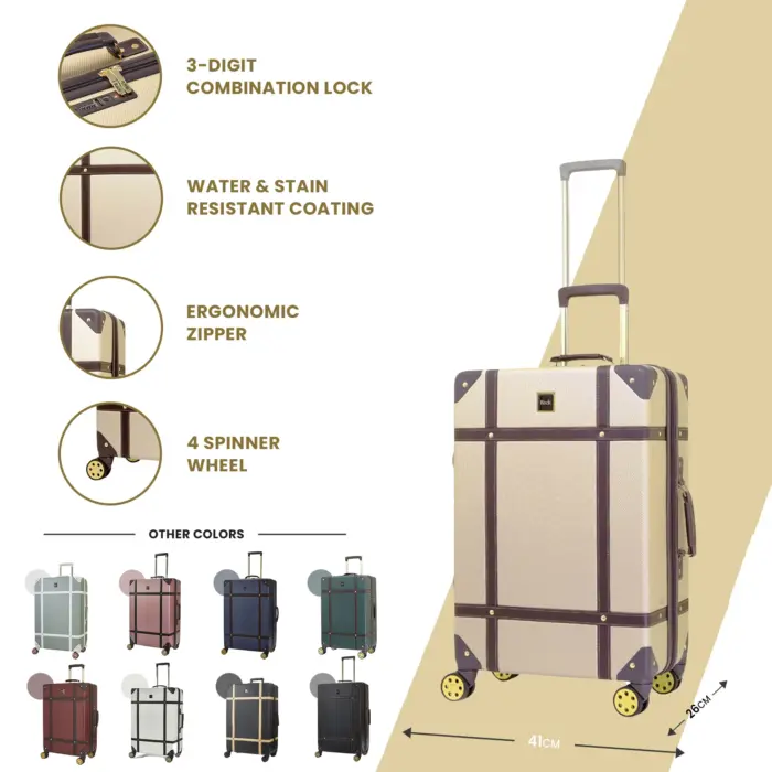 Luggage Suitcase Travel Bag Carry On Hand Cabin Check in Hard-Shell 4 Spinner Wheels Trolley Set | Vintage - Image 133