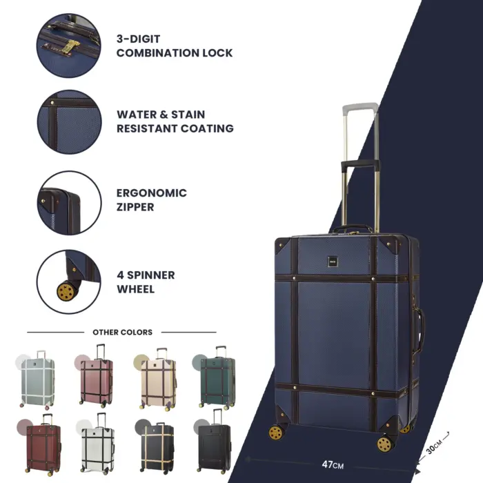 Luggage Suitcase Travel Bag Carry On Hand Cabin Check in Hard-Shell 4 Spinner Wheels Trolley Set | Vintage - Image 229