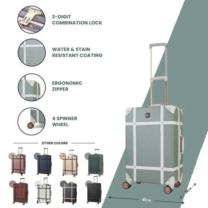 Luggage Suitcase Travel Bag Carry On Hand Cabin Check in Hard-Shell 4 Spinner Wheels Trolley Set | Vintage - Image 164