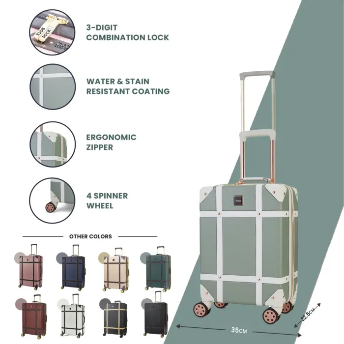 Luggage Suitcase Travel Bag Carry On Hand Cabin Check in Hard-Shell 4 Spinner Wheels Trolley Set | Vintage - Image 83
