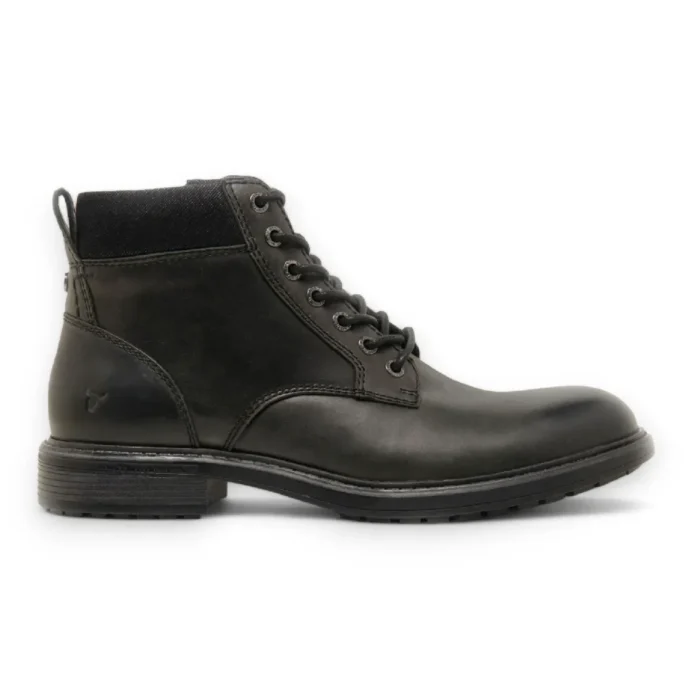 Beau - Men's Black Lace Up Side Zip Leather Chelsea Boots - Image 1