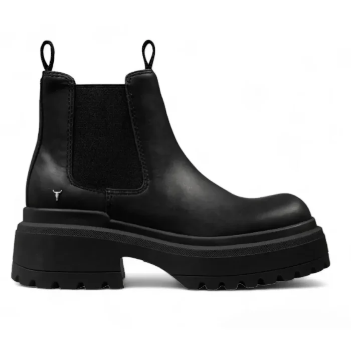 Dopamine - Women's Black Slip On Leather Chelsea Boots - Image 1