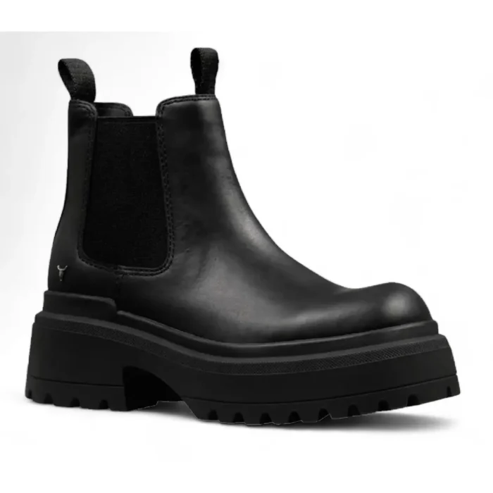 Dopamine - Women's Black Slip On Leather Chelsea Boots - Image 3
