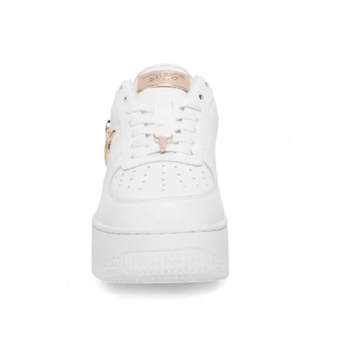 Rich - Women's White Low Top Leather Sneakers - Image 4