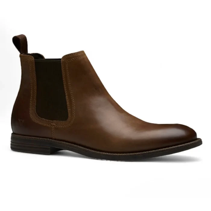 Sergio - Men's Brown Slip On Leather Chelsea Boots - Image 3