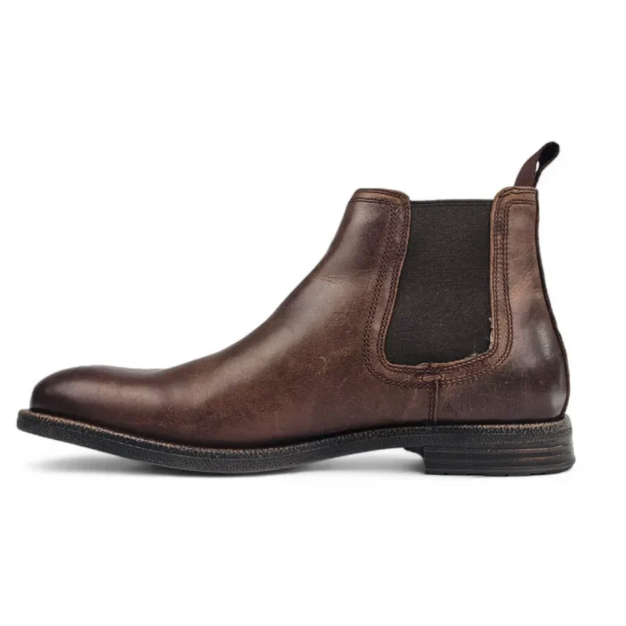 Sergio - Men's Brown Slip On Leather Chelsea Boots - Image 4