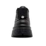 Swerve - Women's Chunky Lace Up Leather Sneakers - Image 3