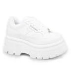 Swerve - Women's Chunky Lace Up Leather Sneakers - Image 8