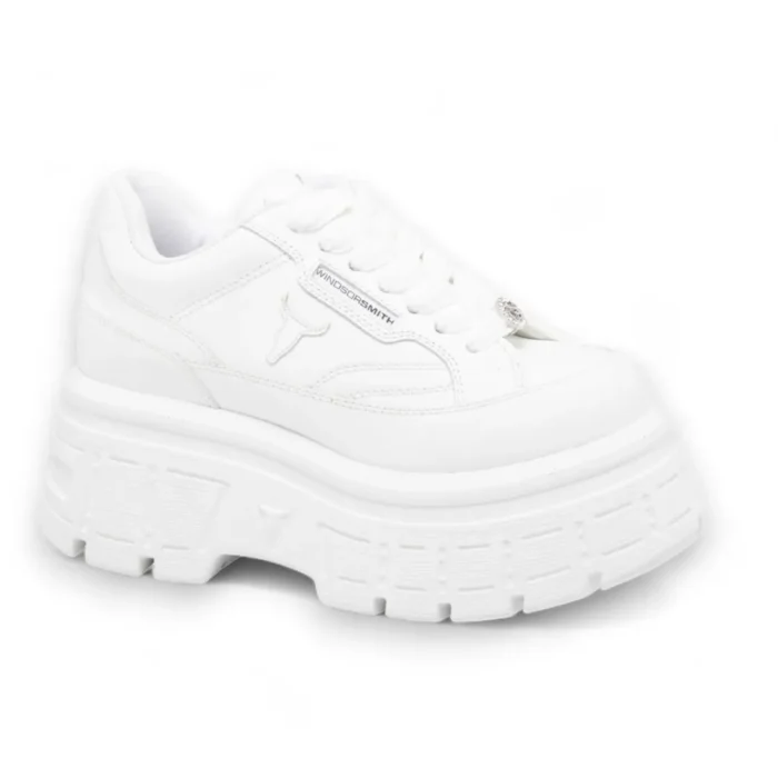 Swerve - Women's Chunky Lace Up Leather Sneakers - Image 8