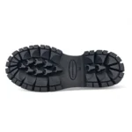 Throne - Women's Black Slip On Chunky Leather Loafers - Image 5