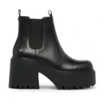 Tricky - Women's Black Leather Platform Chelsea Boots