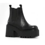 Tricky - Women's Black Leather Platform Chelsea Boots - Image 2