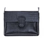 Womens Real Leather Buckle Hide Clutch Shoulder Bag Metal Chain Cross Body - Image 2