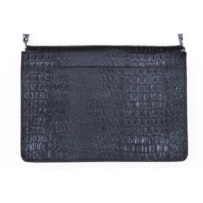 Womens Real Leather Buckle Hide Clutch Shoulder Bag Metal Chain Cross Body - Image 5