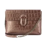 Womens Real Leather Buckle Hide Clutch Shoulder Bag Metal Chain Cross Body - Image 6