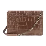 Womens Real Leather Buckle Hide Clutch Shoulder Bag Metal Chain Cross Body - Image 9