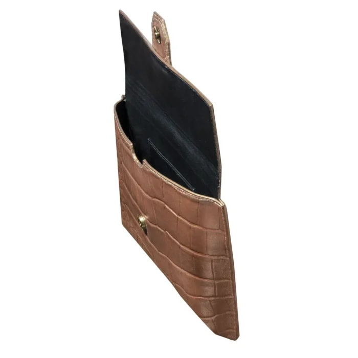 Womens Real Leather Buckle Hide Clutch Shoulder Bag Metal Chain Cross Body - Image 7
