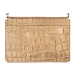 Womens Real Leather Buckle Hide Clutch Shoulder Bag Metal Chain Cross Body - Image 10