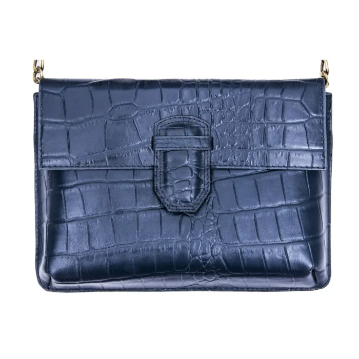 Womens Real Leather Buckle Hide Clutch Shoulder Bag Metal Chain Cross Body - Image 18