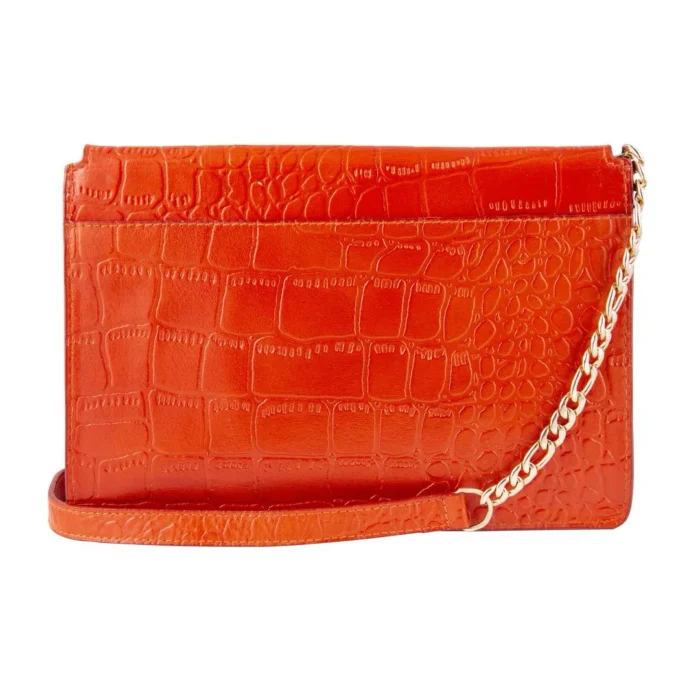 Womens Real Leather Buckle Hide Clutch Shoulder Bag Metal Chain Cross Body - Image 24