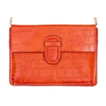 Womens Real Leather Buckle Hide Clutch Shoulder Bag Metal Chain Cross Body - Image 23