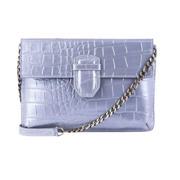 Womens Real Leather Buckle Hide Clutch Shoulder Bag Metal Chain Cross Body - Image 26