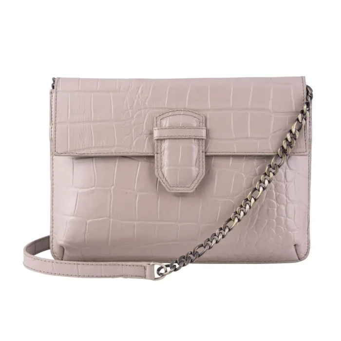 Womens Real Leather Buckle Hide Clutch Shoulder Bag Metal Chain Cross Body - Image 31
